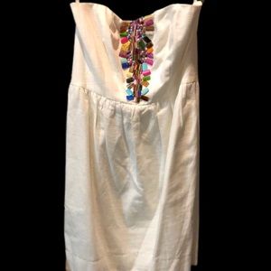 Designer Shoshanna beaded white dress